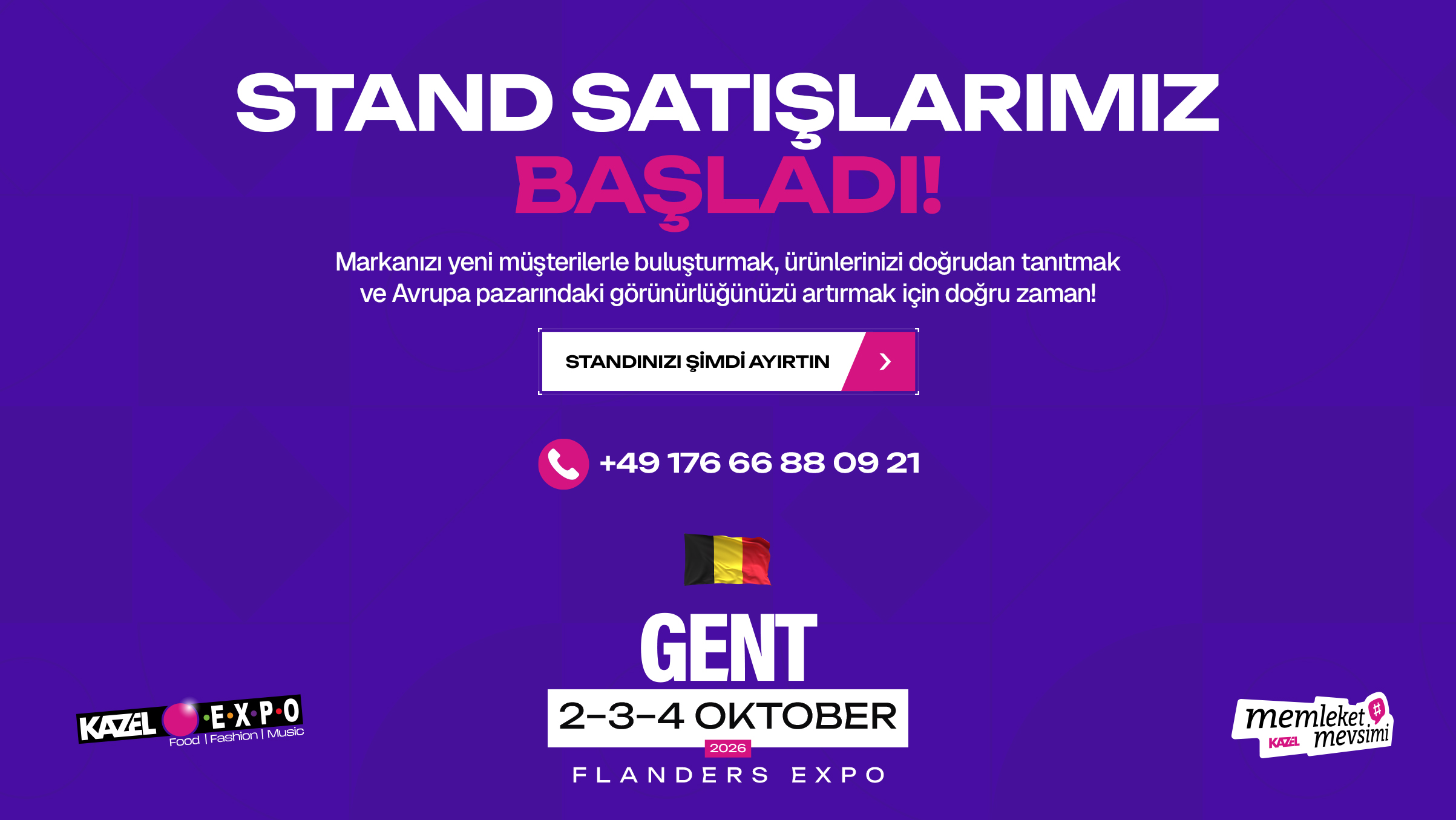 Gent stand satış — WhatsApp ile iletişime geçin